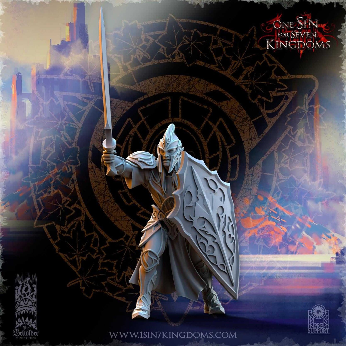 Elven Warriors w sword - Silvermoor Elves - One Sin for Seven Kingdoms - Beholder Miniatures