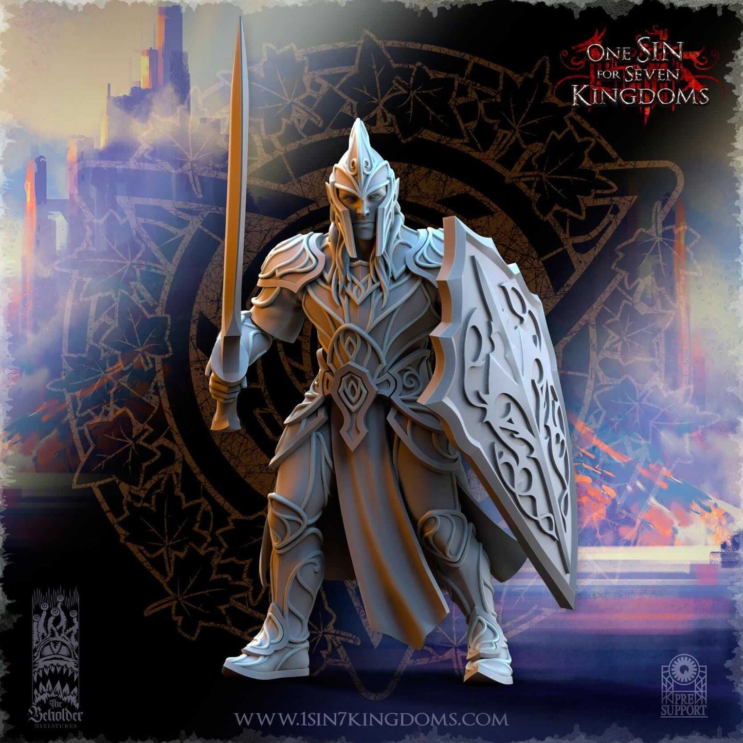 Elven Warriors w sword - Silvermoor Elves - One Sin for Seven Kingdoms - Beholder Miniatures