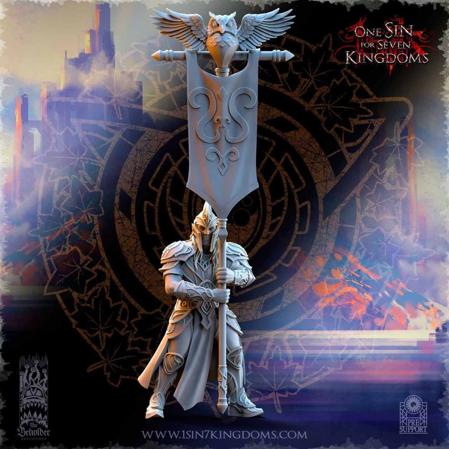 Elven Warriors w spear - Silvermoor Elves - One Sin for Seven Kingdoms - Beholder Miniatures