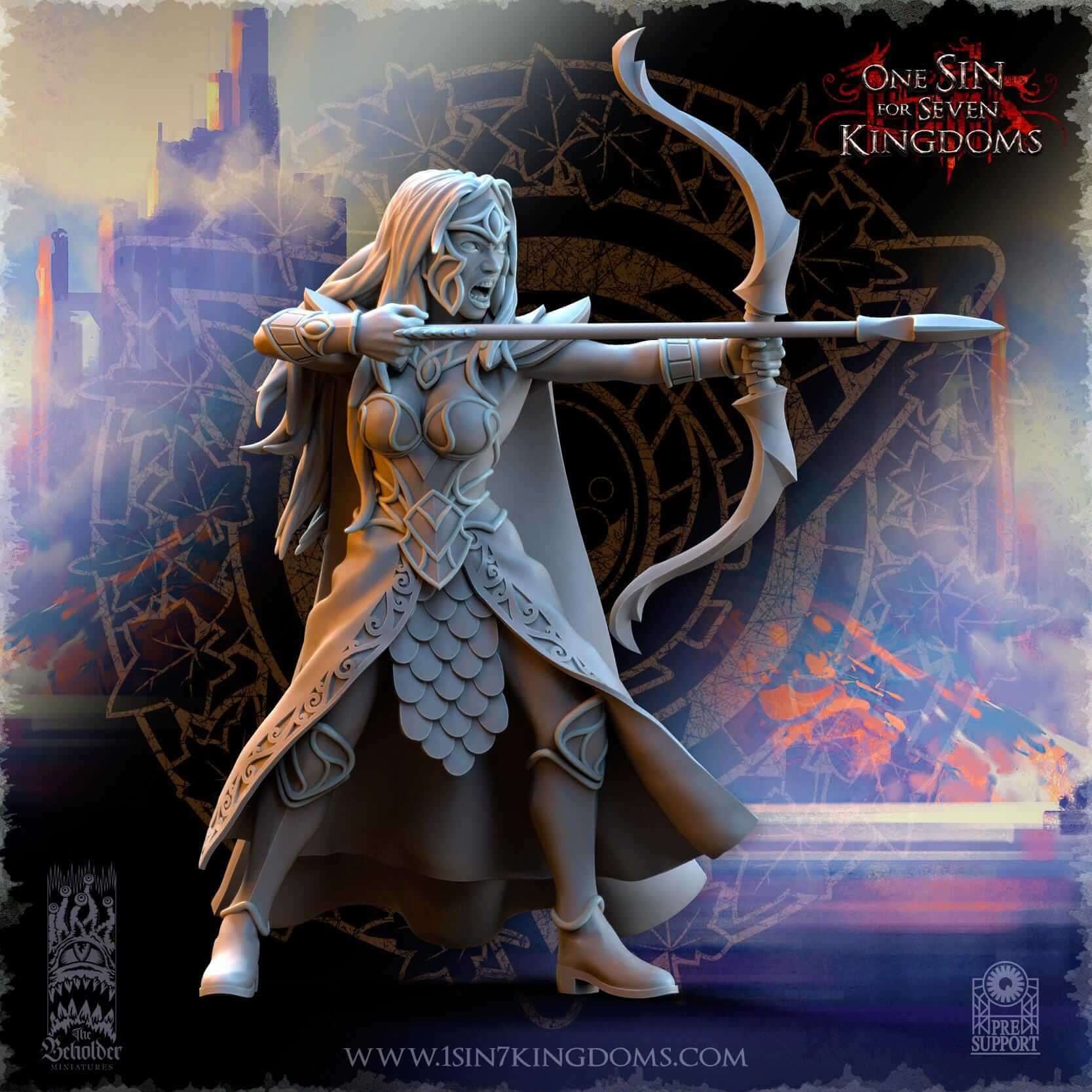 Sisterhood Archers- Silvermoor Elves - One Sin for Seven Kingdoms - Beholder Miniatures