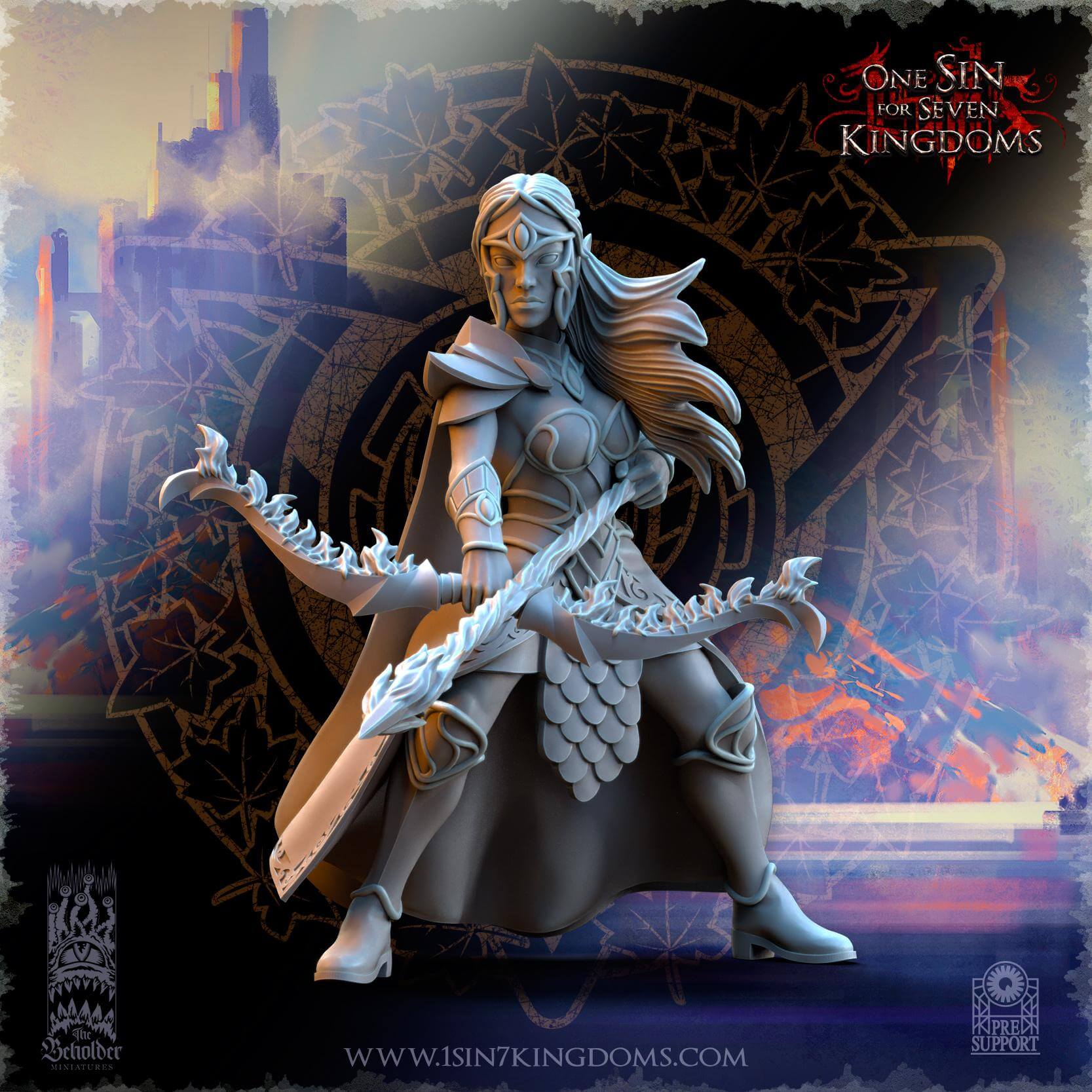 Sisterhood Archers Magical Bow - Silvermoor Elves - One Sin for Seven Kingdoms - Beholder Miniatures