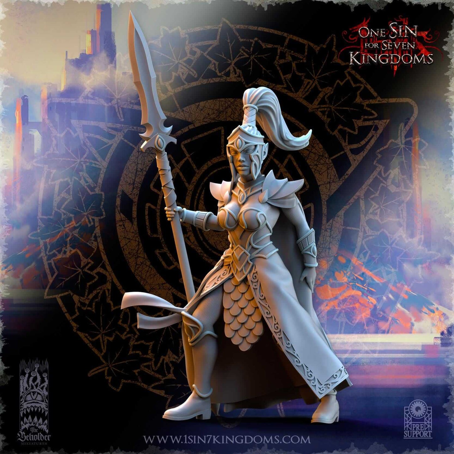 Sisterhood Praetorians - Silvermoor Elves - One Sin for Seven Kingdoms - Beholder Miniatures