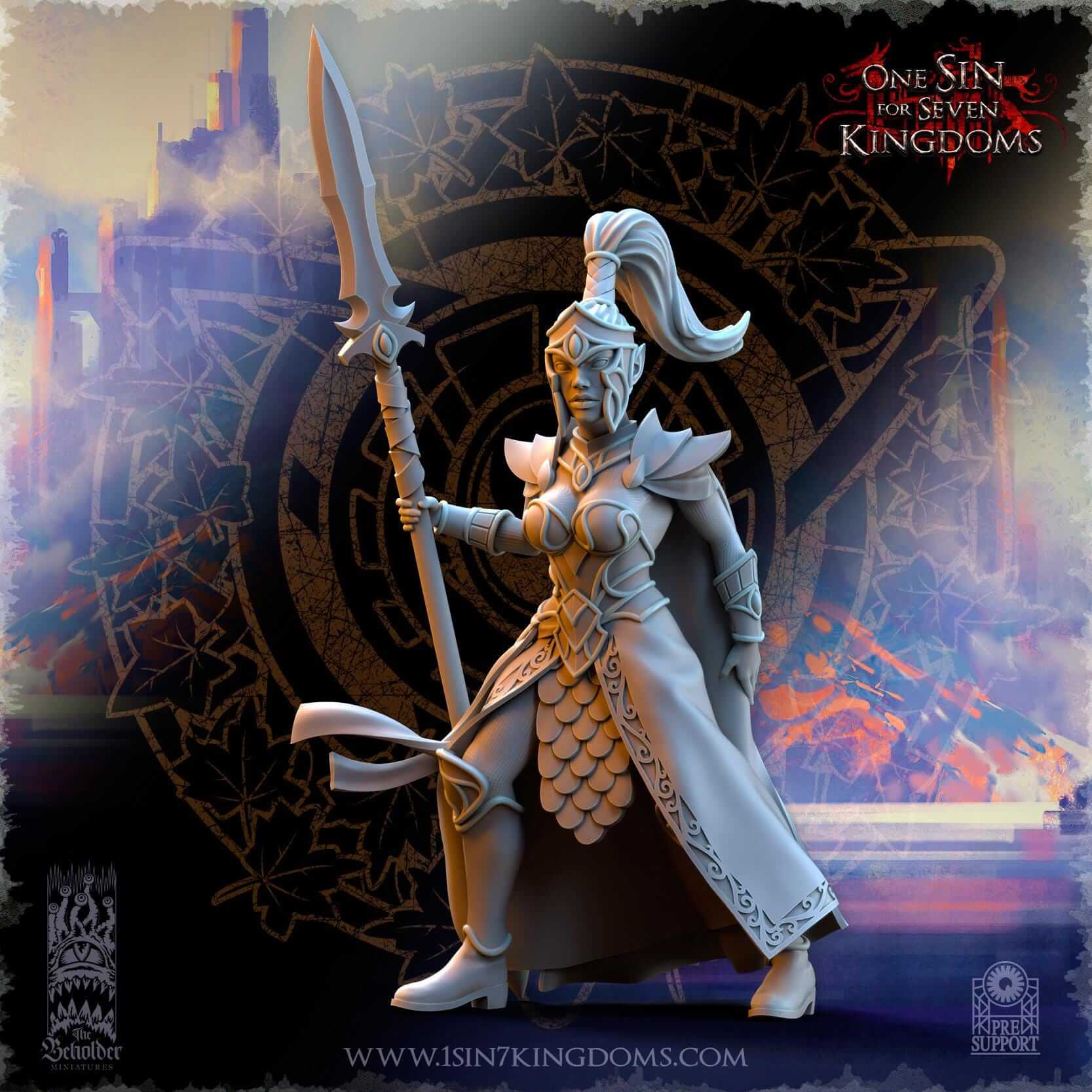 Sisterhood Praetorians - Silvermoor Elves - One Sin for Seven Kingdoms - Beholder Miniatures