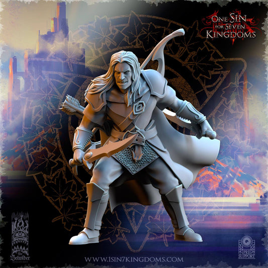 Usunaar Shades Captain - Silvermoor Elves - One Sin for Seven Kingdoms - Beholder Miniatures