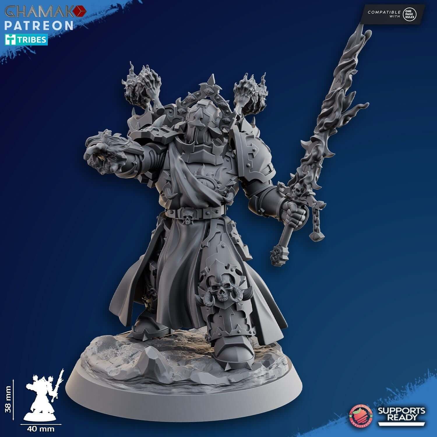 Heretic Warlock - Grimdark Void Marine -'Ghamak Miniatures