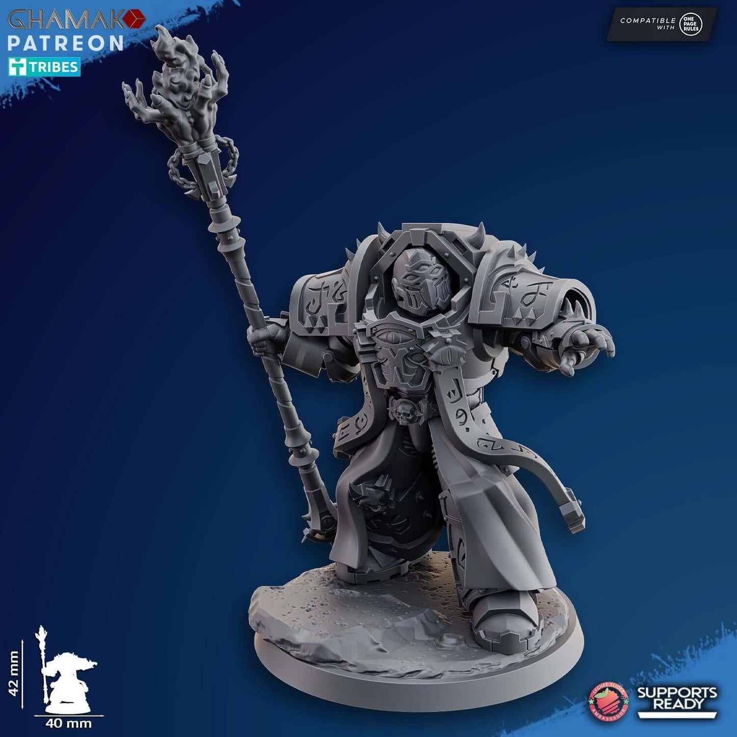 Heretic Warlock - Grimdark Void Marine -'Ghamak Miniatures