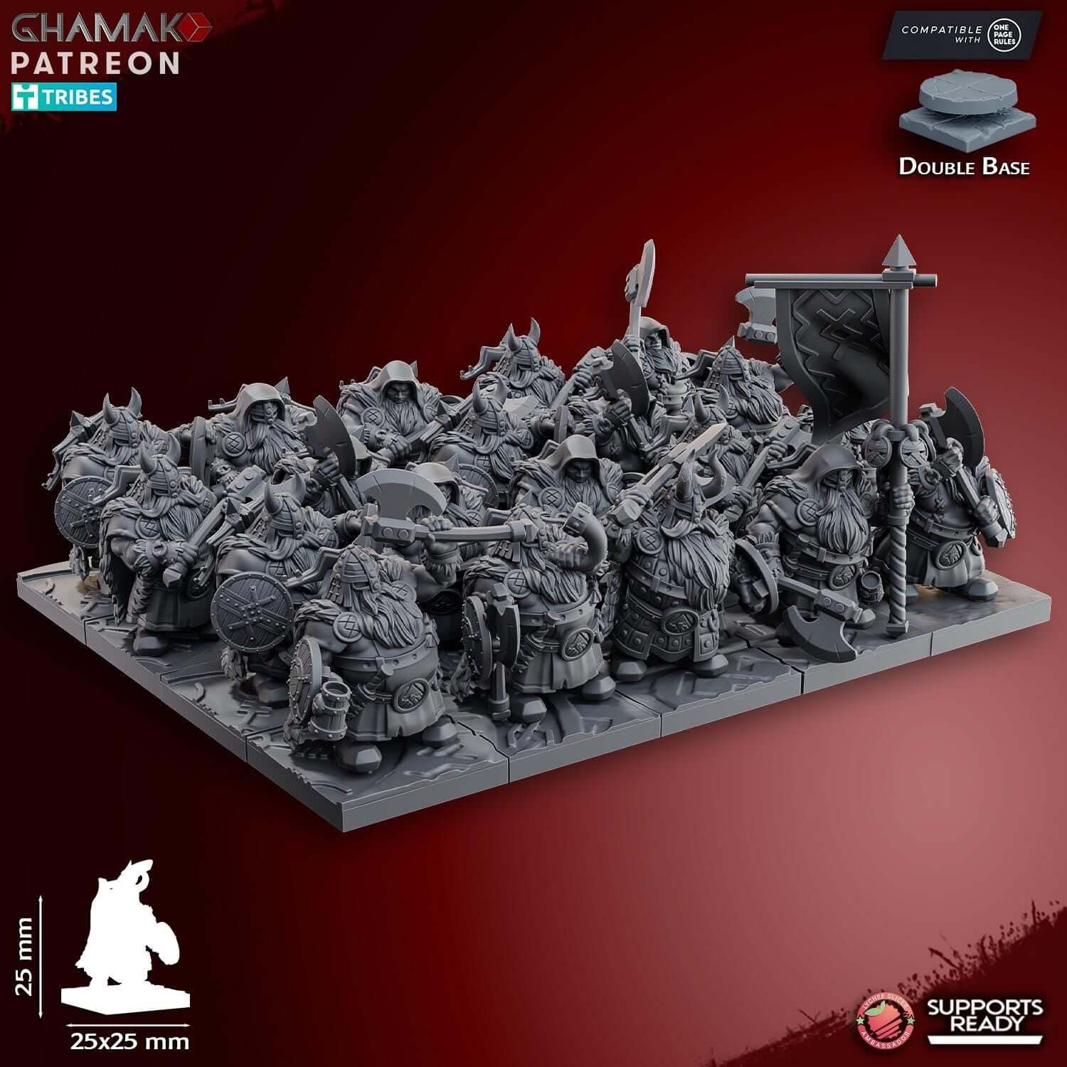 Dwarf Clan Rangers with Axes - Miniatures by Ghamak