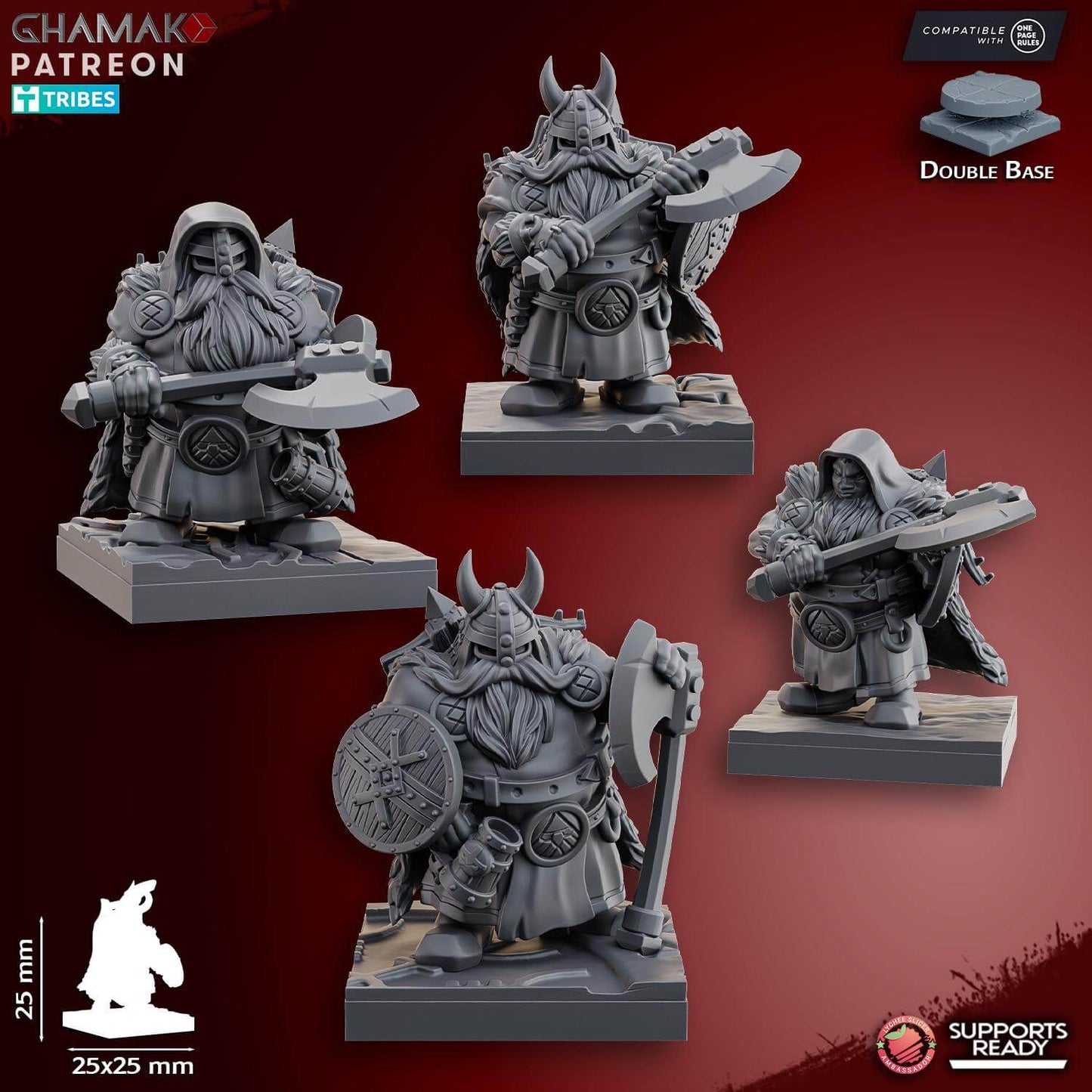 Dwarf Clan Rangers with Axes - Miniatures by Ghamak