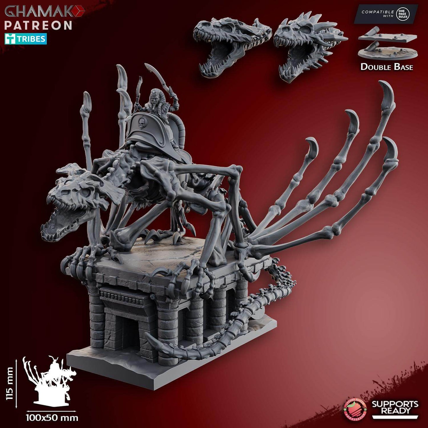 God-King on Undead Dragon Kings of the lost Tomb - Miniatures by Ghamak