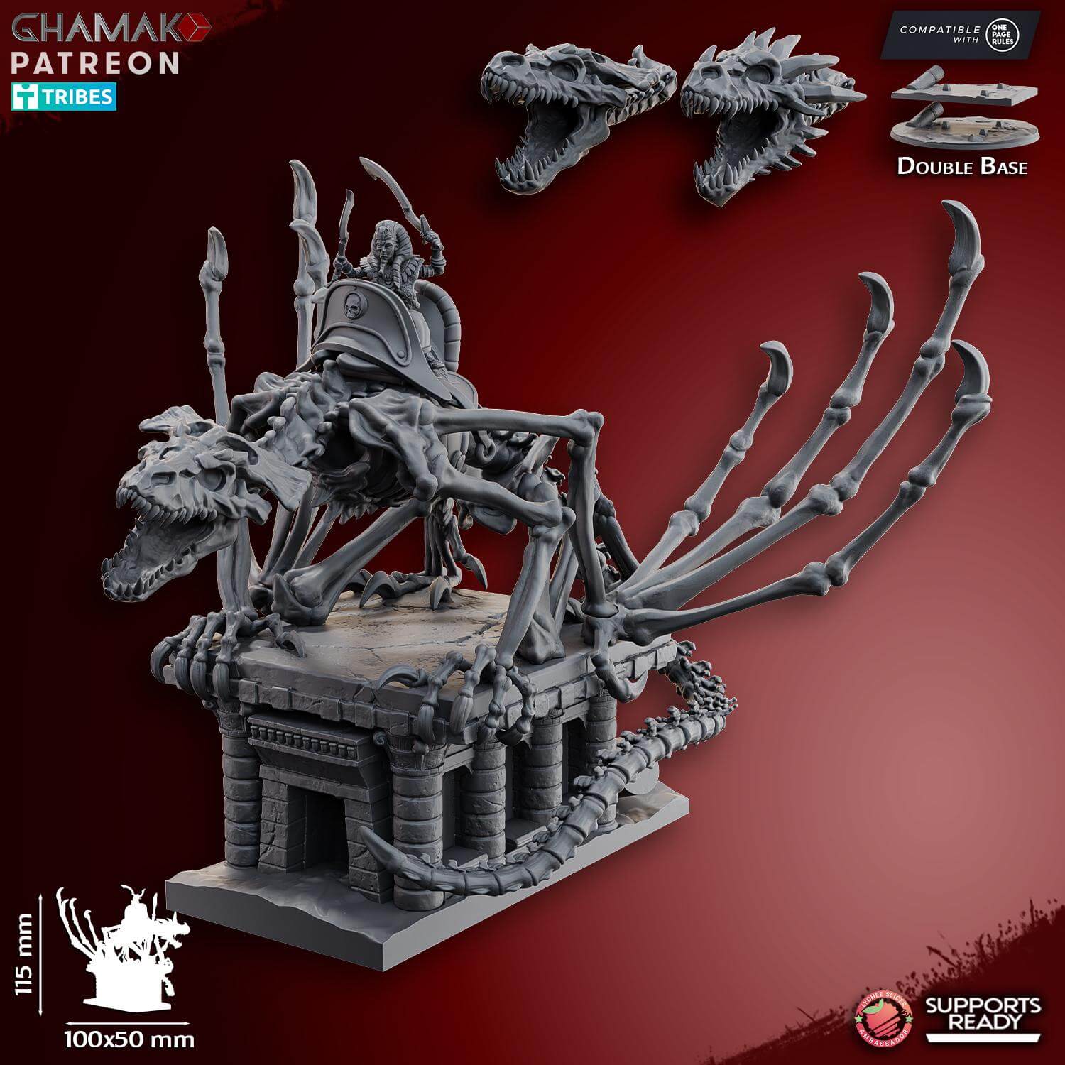 God-King on Undead Dragon Kings of the lost Tomb - Miniatures by Ghamak