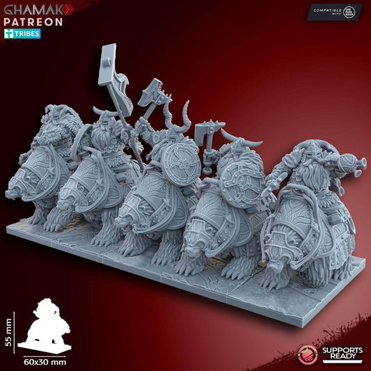 Dwarf Bear Riders - Miniatures by Ghamak