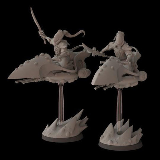 Oracles on Graviton Bike - Aeldari Shroud Runner Proxy - Fantasy Cult Miniatures
