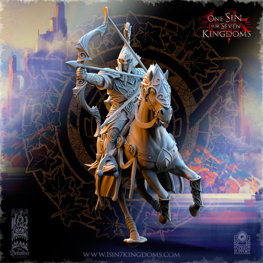 Archer Cavalry - Silvermoor Elves - One Sin for Seven Kingdoms - Beholder Miniatures