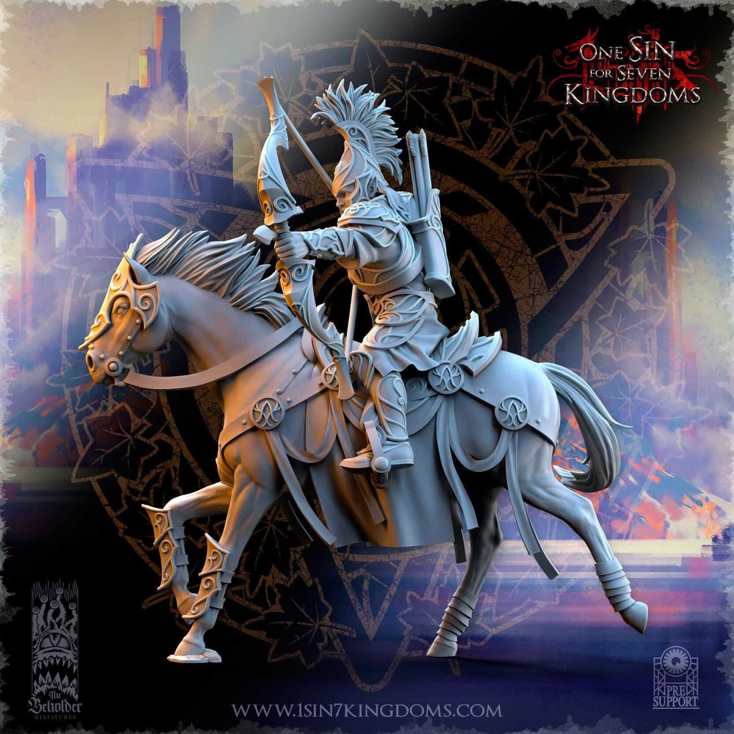 Archer Cavalry - Silvermoor Elves - One Sin for Seven Kingdoms - Beholder Miniatures