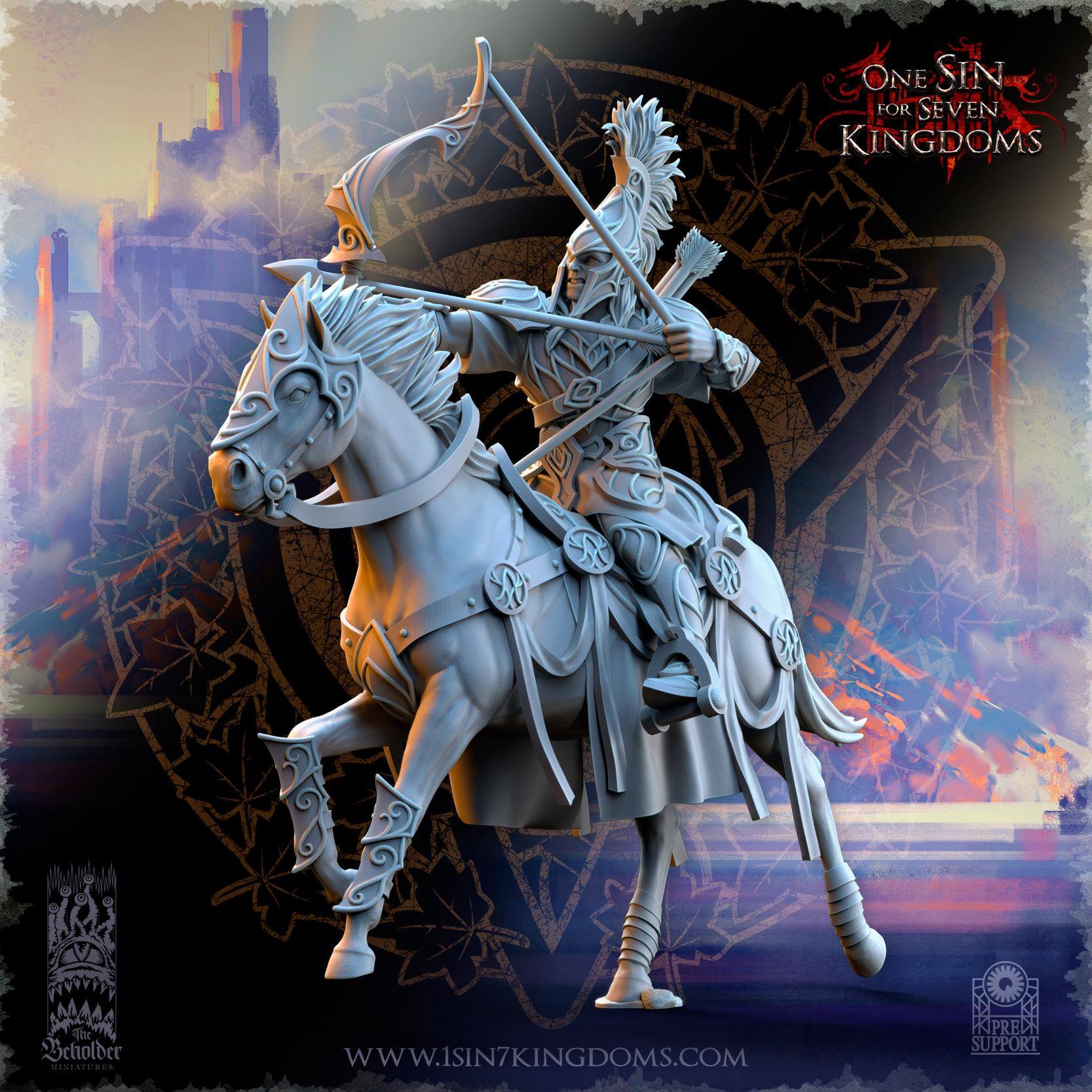 Archer Cavalry - Silvermoor Elves - One Sin for Seven Kingdoms - Beholder Miniatures