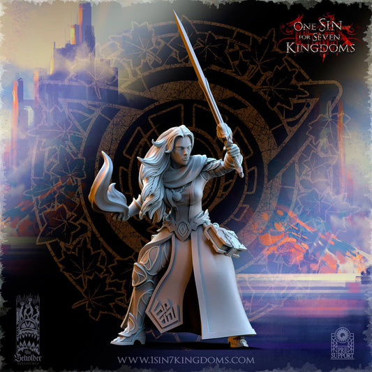 Elven Sorceress - Silvermoor Elves - One Sin for Seven Kingdoms - Beholder Miniatures