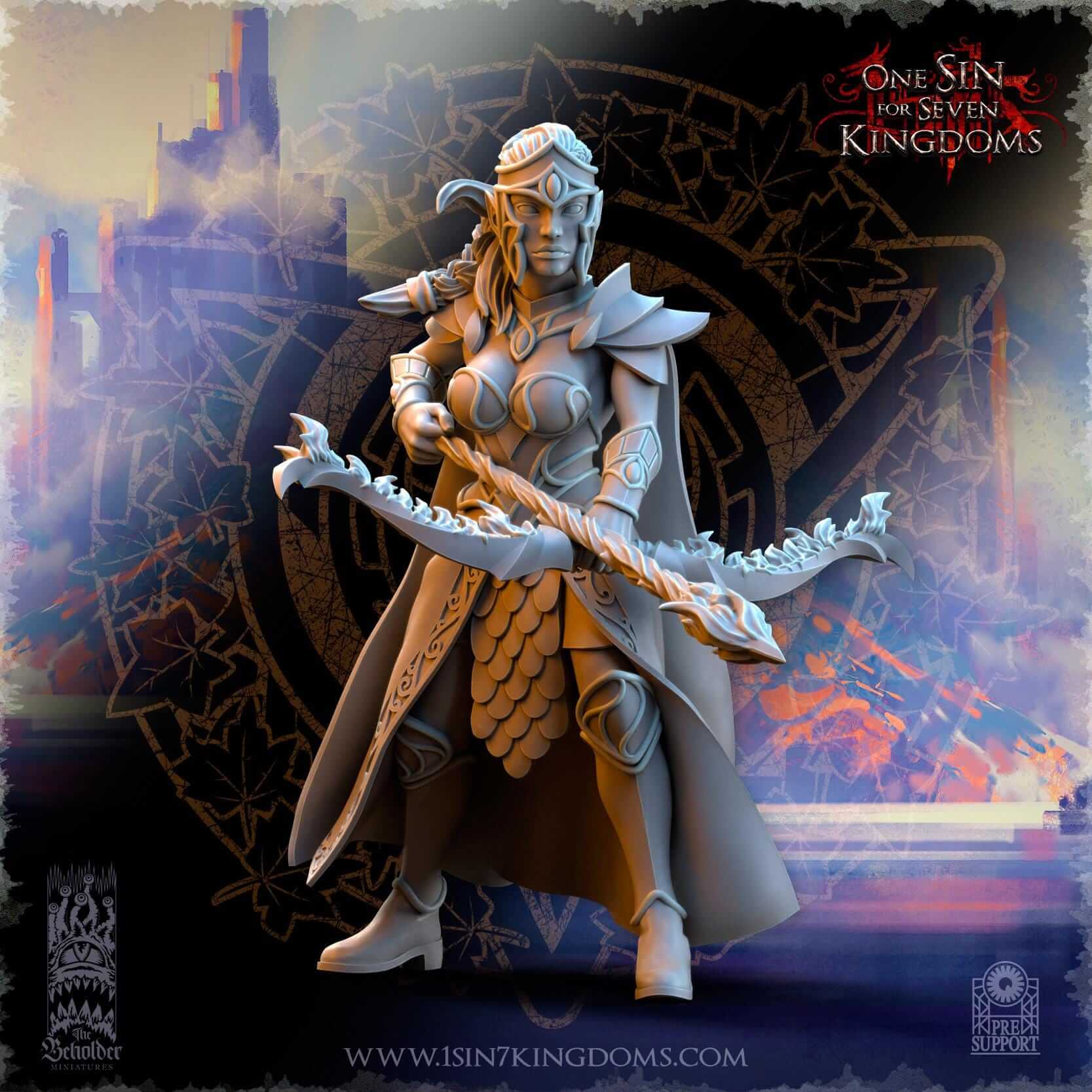 Sisterhood Archers Magical Bow - Silvermoor Elves - One Sin for Seven Kingdoms - Beholder Miniatures