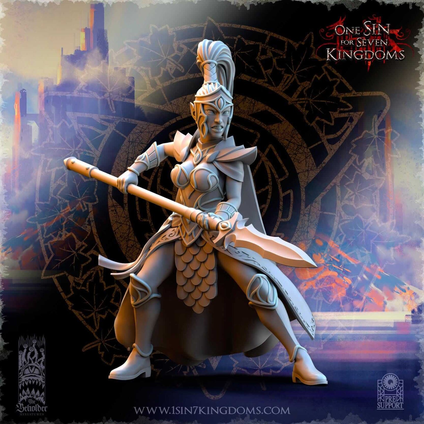 Sisterhood Praetorians - Silvermoor Elves - One Sin for Seven Kingdoms - Beholder Miniatures