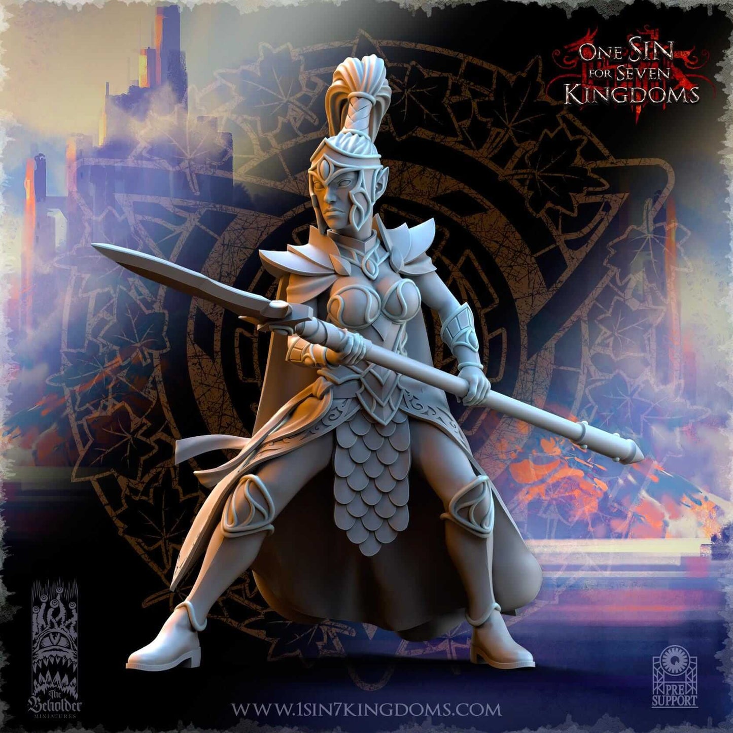 Sisterhood Praetorians - Silvermoor Elves - One Sin for Seven Kingdoms - Beholder Miniatures