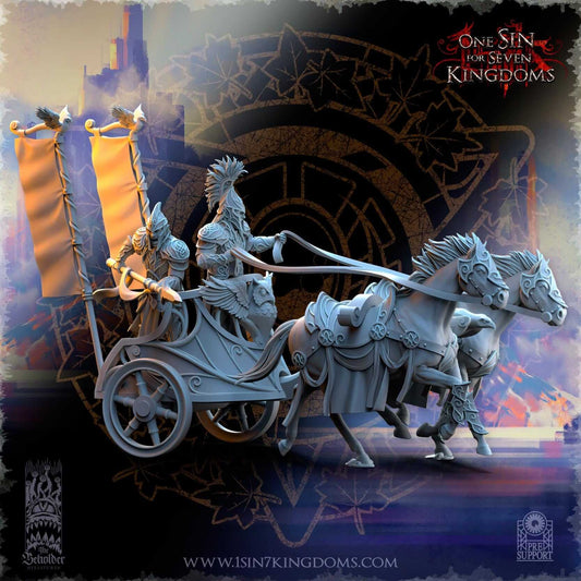 Elf Chariot - Silvermoor Elves - One Sin for Seven Kingdoms - Beholder Miniatures