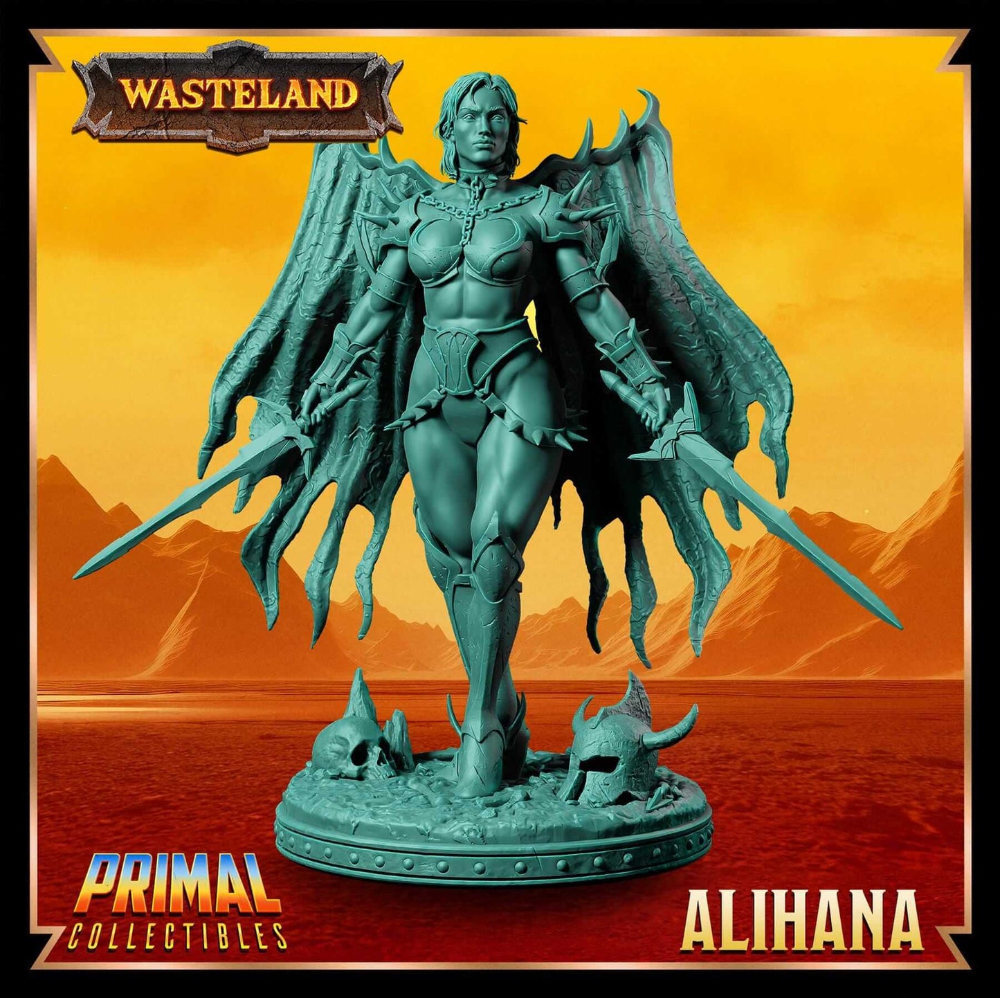 Alihana -Warrior Wasteland 3D Printed Resin RPG/Tabletop/Boardgames Miniature Primal Collectibles