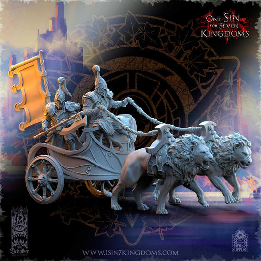 Bear Guardian Chariot - Silvermoor Elves - One Sin for Seven Kingdoms - Beholder Miniatures