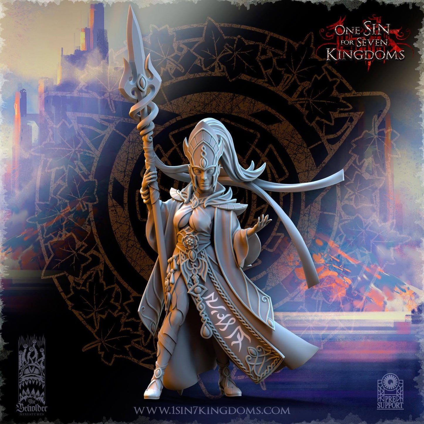 Sephirya Queen of the Moor - Silvermoor Elves - One Sin for Seven Kingdoms - Beholder Miniatures