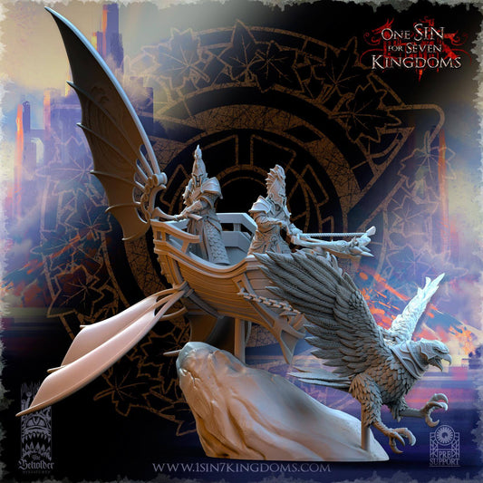 Eagle Chariot - Silvermoor Elves - One Sin for Seven Kingdoms - Beholder Miniatures