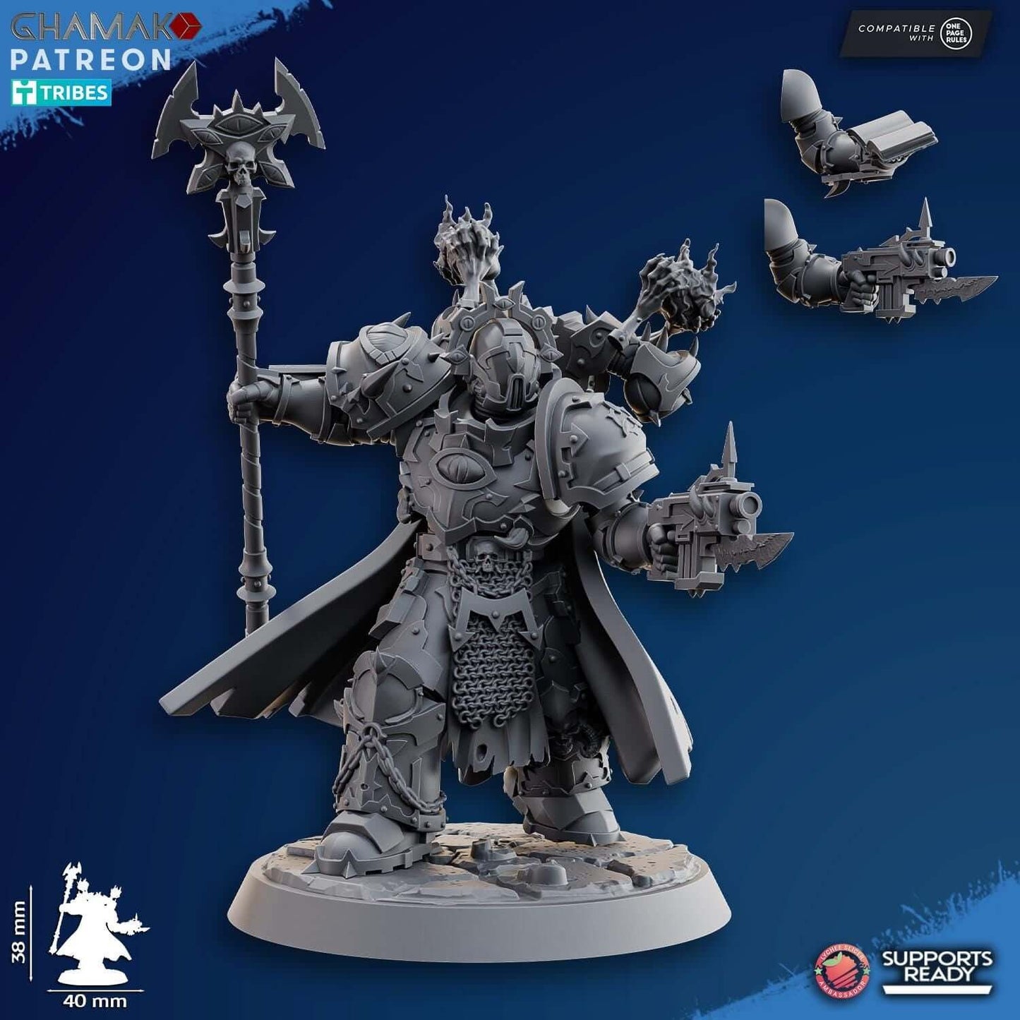 Heretic Warlock - Grimdark Void Marine -'Ghamak Miniatures