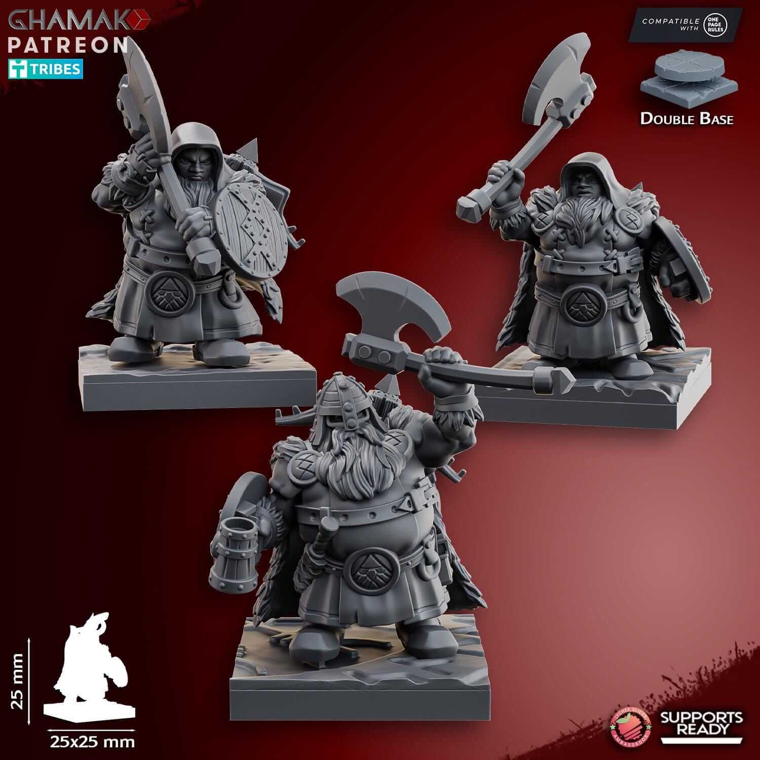 Dwarf Clan Rangers with Axes - Miniatures by Ghamak