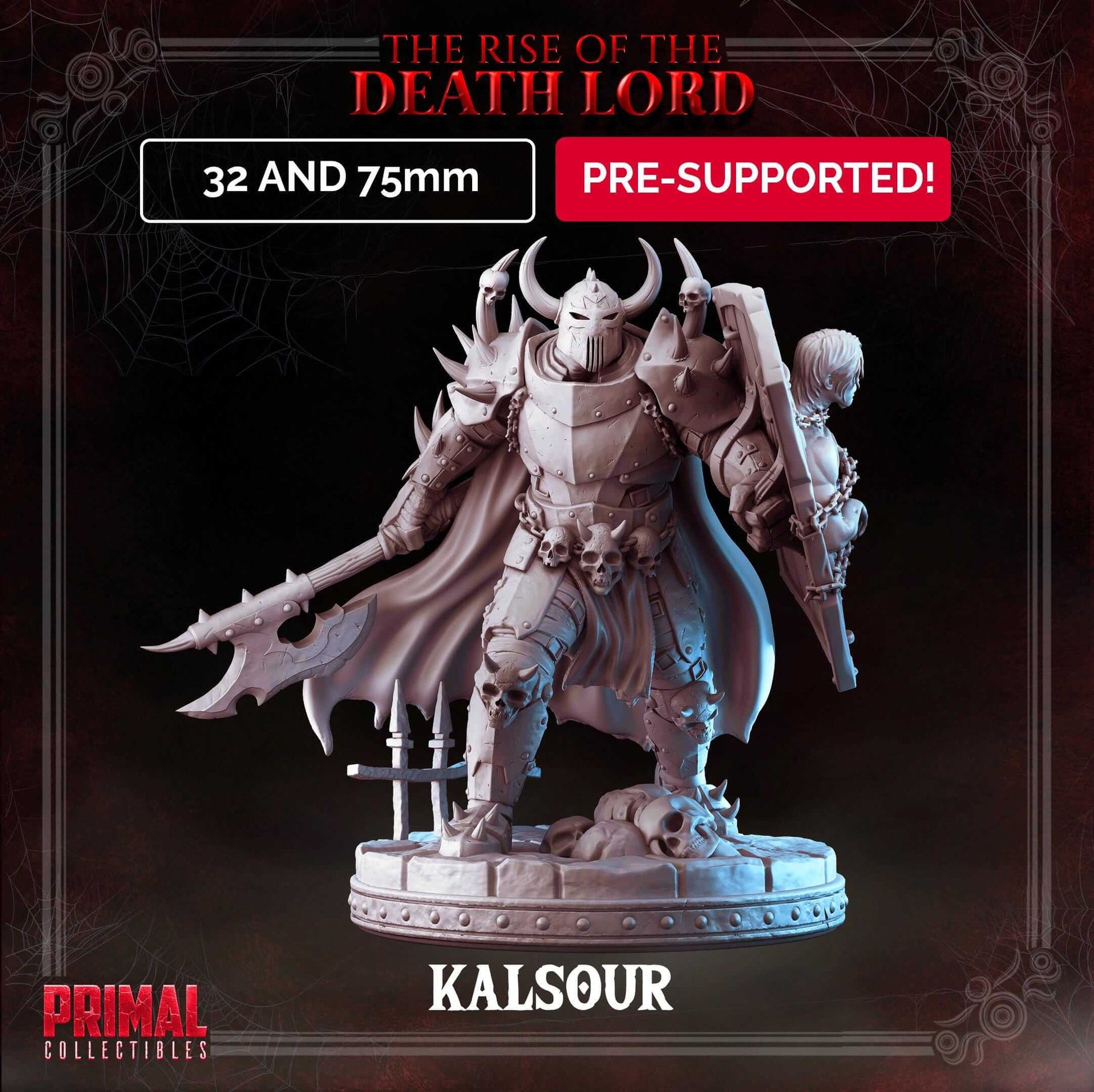 Kalsour Dark Knight - The Rise of the Death Lord Masters of Dungeons Quest Miniature Primal Collectibles