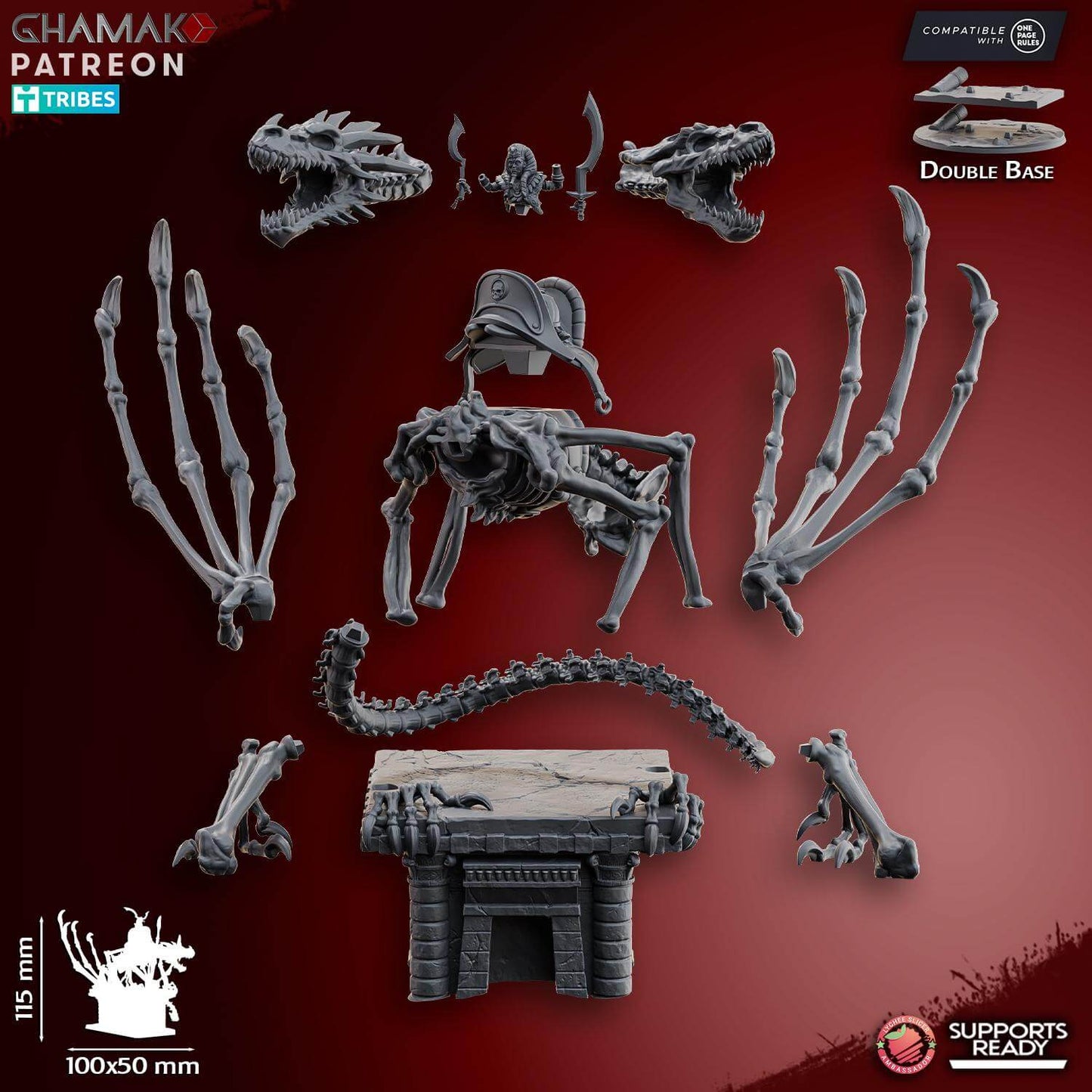 God-King on Undead Dragon Kings of the lost Tomb - Miniatures by Ghamak