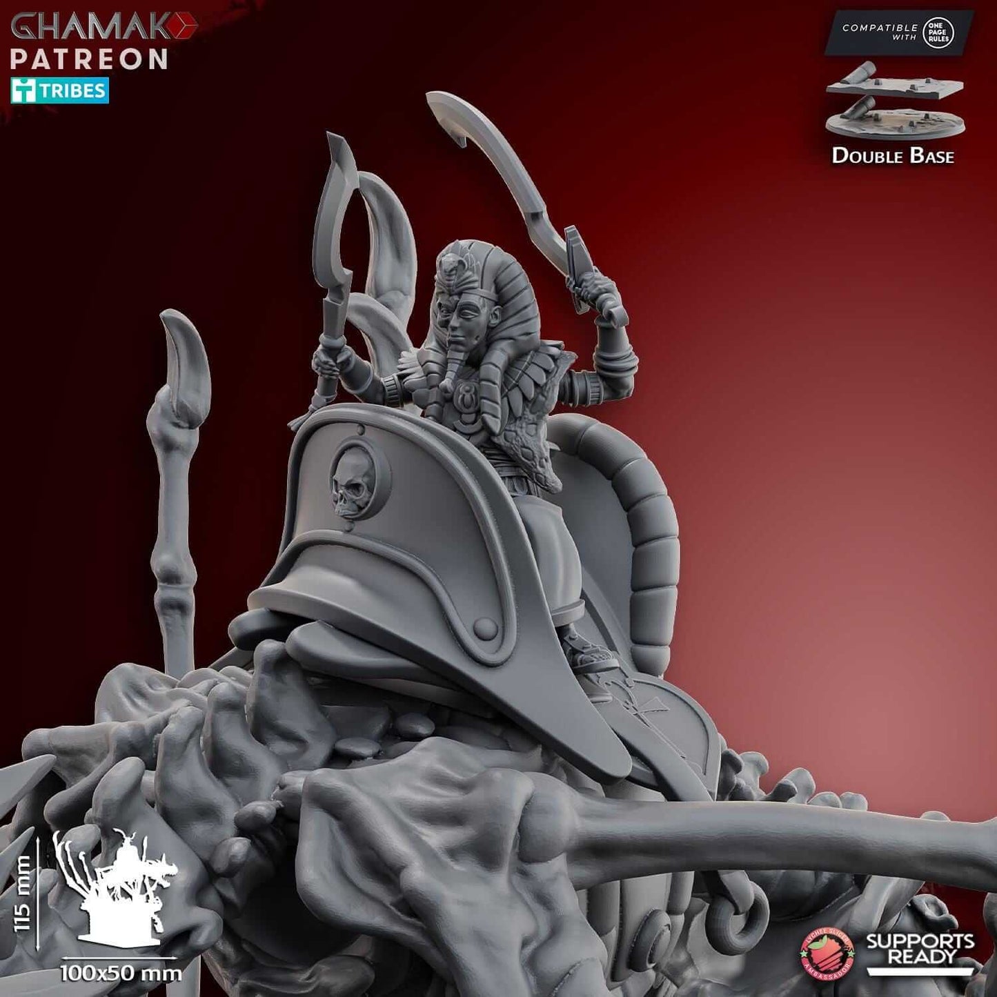 God-King on Undead Dragon Kings of the lost Tomb - Miniatures by Ghamak