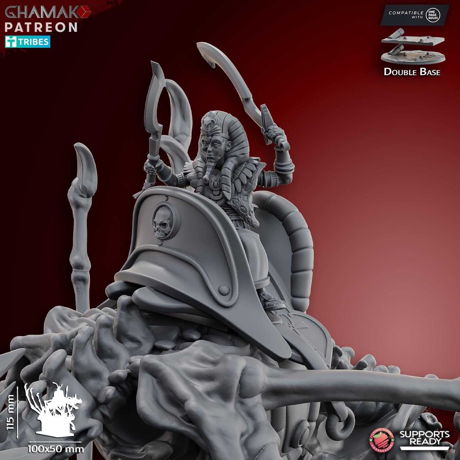 God-King on Undead Dragon Kings of the lost Tomb - Miniatures by Ghamak