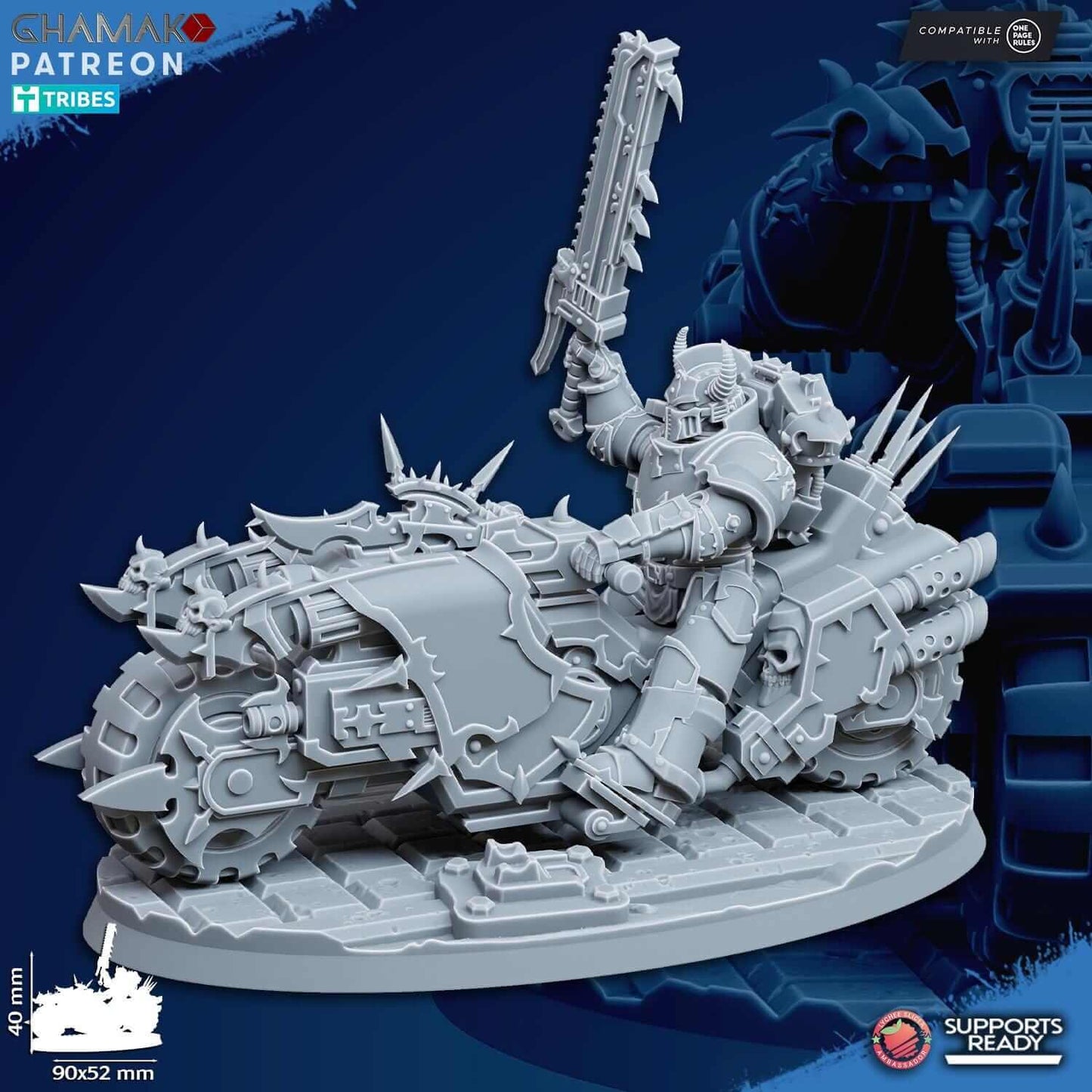 Chaos Traitors on Bike Ghamak Miniatures