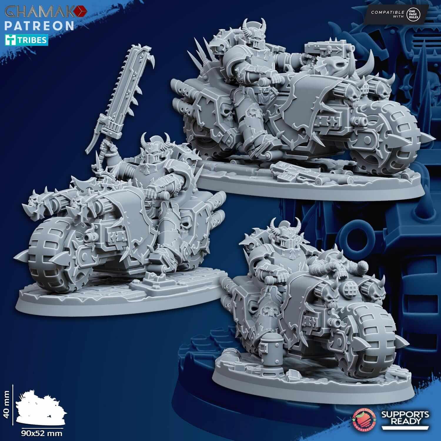 Chaos Traitors on Bike Ghamak Miniatures