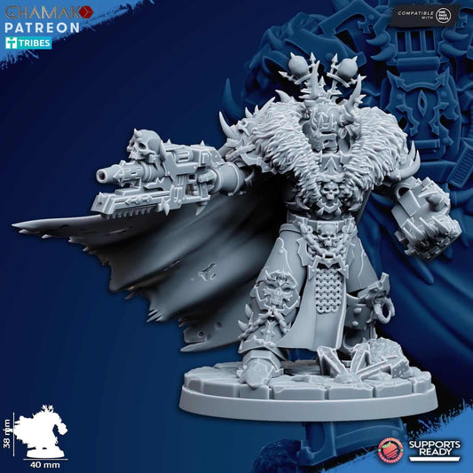 3D Resin Miniature Traitor Lord Ghamak Miniatures in premium grey resin, 70 mm height, perfect for D&D and TTRPG.