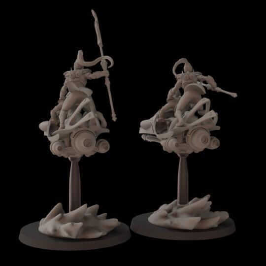 Aeterni Battledancers on Graviton Bike - Aeldari Skyrunner Proxy - Fantasy Cult Miniatures
