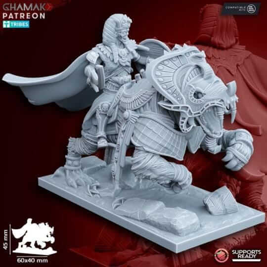 God-King on Sabretooth Kings of the lost Tomb - Miniatures by Ghamak