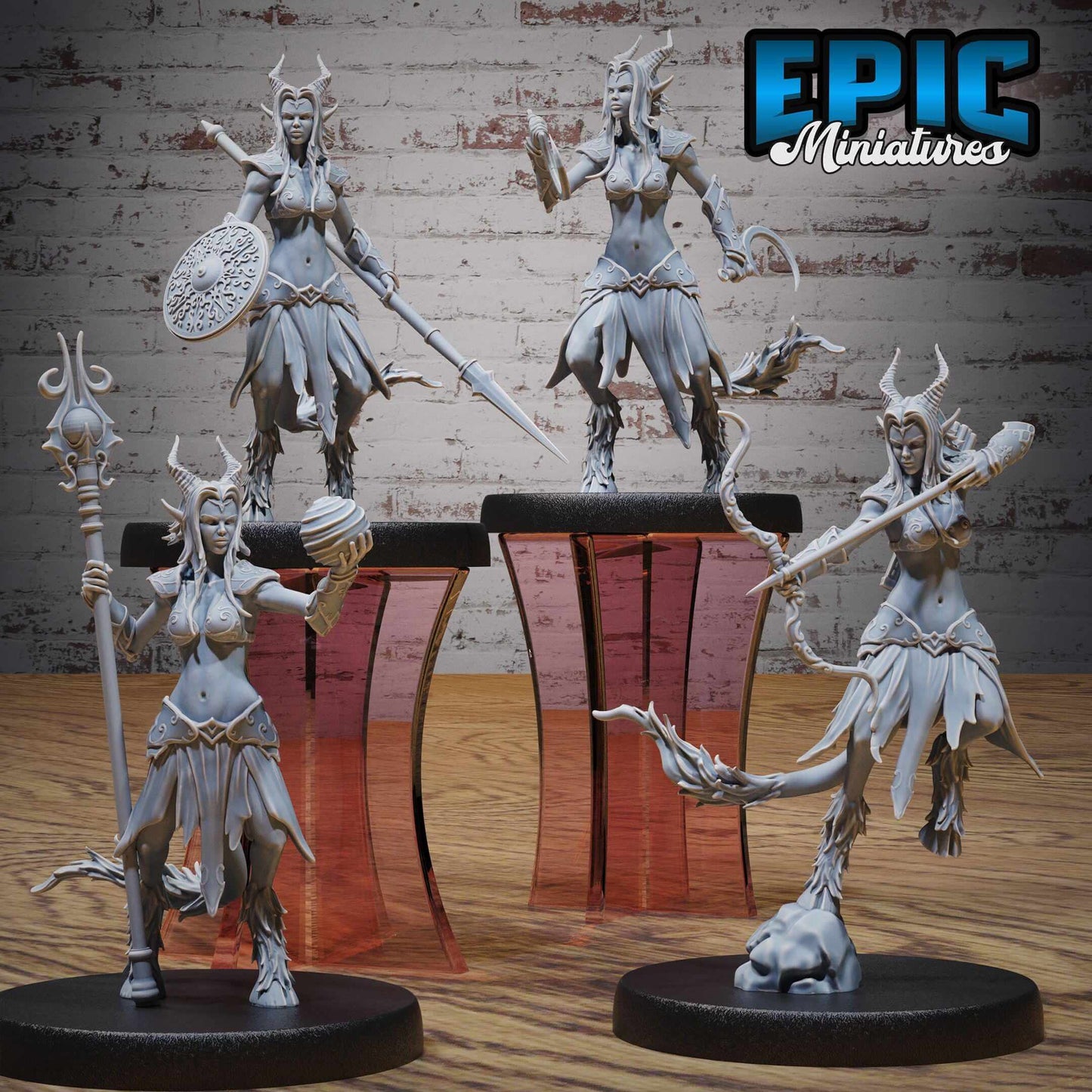 Satyr Tiefling Female set - D&D Epic Miniatures   and Dragons