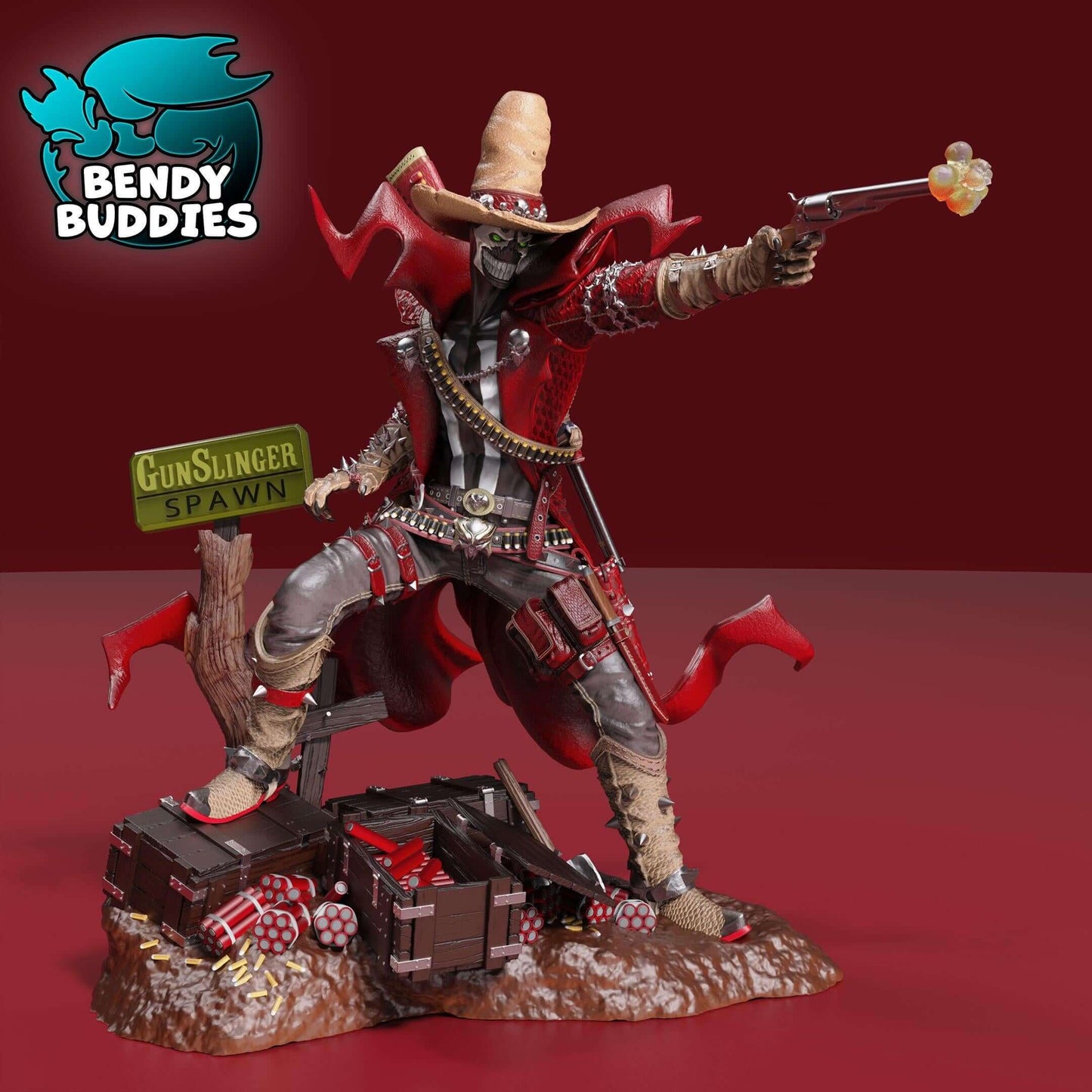 Gunslinger Spawn - Collectible Fanart Statue - Bendy Buddies