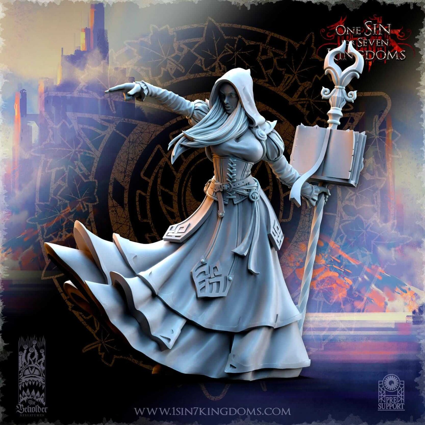 Kythaela Elven Wizardress - One Sin for Seven Kingdoms - Beholder Miniatures