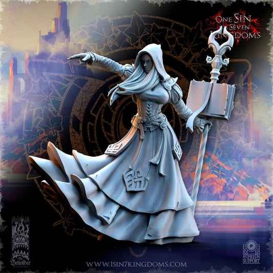 Kythaela Elven Wizardress - One Sin for Seven Kingdoms - Beholder Miniatures