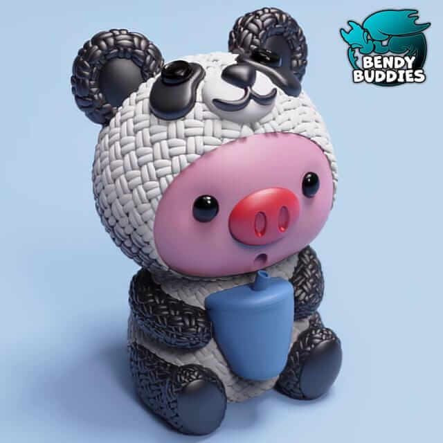 Baby Pig in Costume - Articulated fidget - Pig Flexi Toy