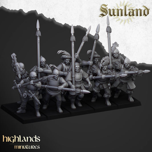 Sunland State Troops Spearmen - Highlands Miniatures