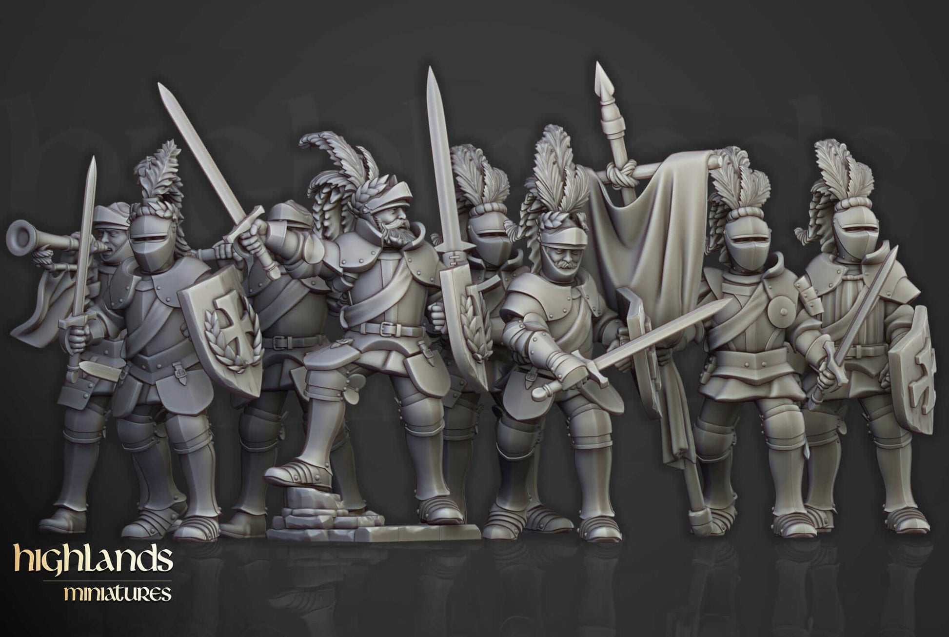 Sunland Imperial Knights on foot - Highlands Miniatures