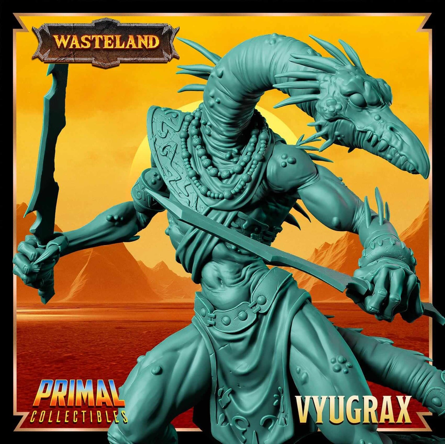 Vyugrax Draconian - Wasteland 3D Printed Resin RPG/Tabletop/Boardgames Miniature Primal Collectibles