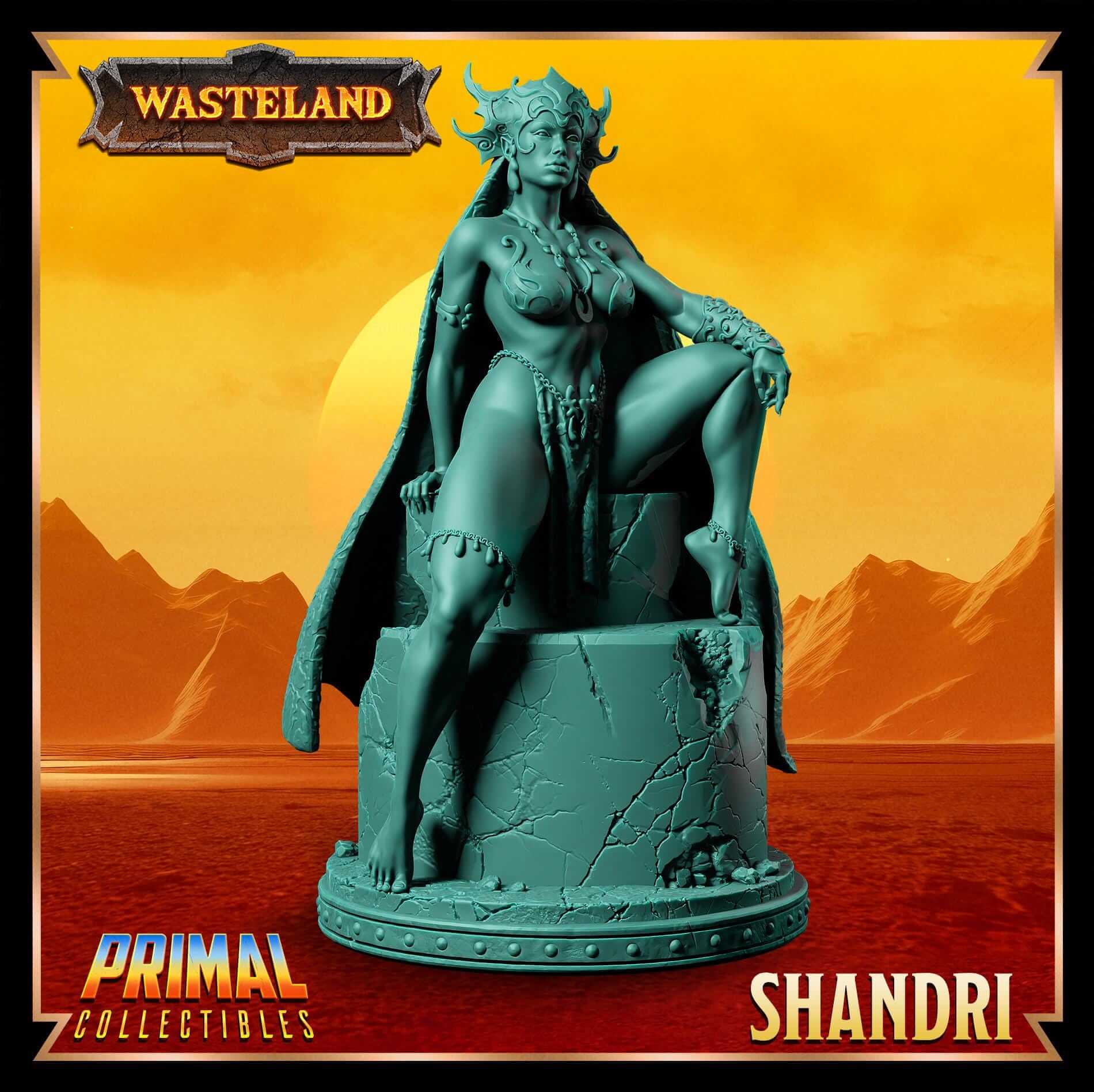 Shandri Sorcerer Queen - Wasteland 3D Printed Resin RPG/Tabletop/Boardgames Miniature Primal Collectibles