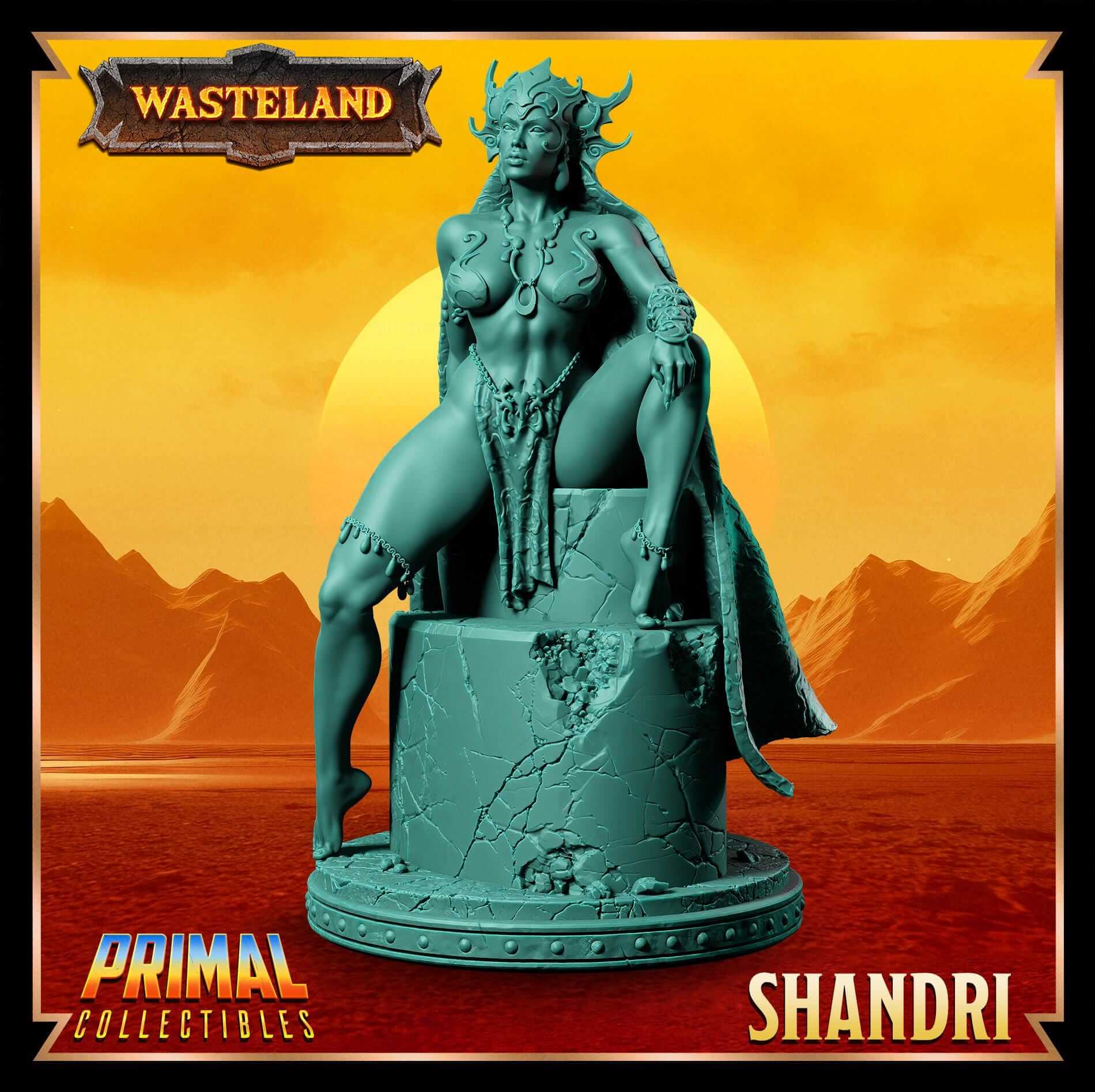 Shandri Sorcerer Queen - Wasteland 3D Printed Resin RPG/Tabletop/Boardgames Miniature Primal Collectibles