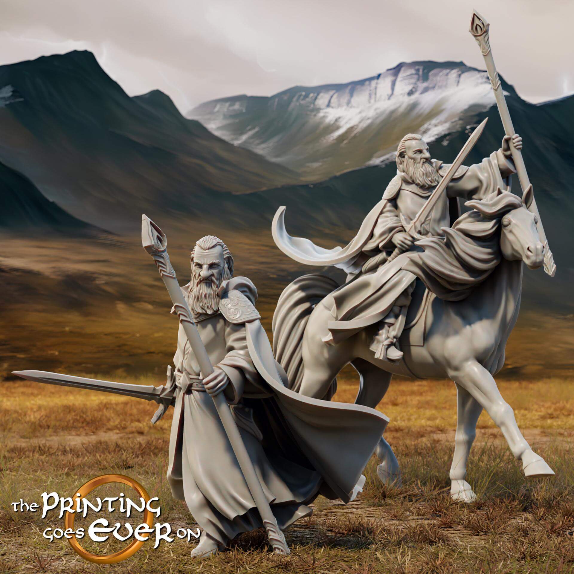 Gollnir the Wise foot and mounted - Last Stand - Printing Goes Ever On